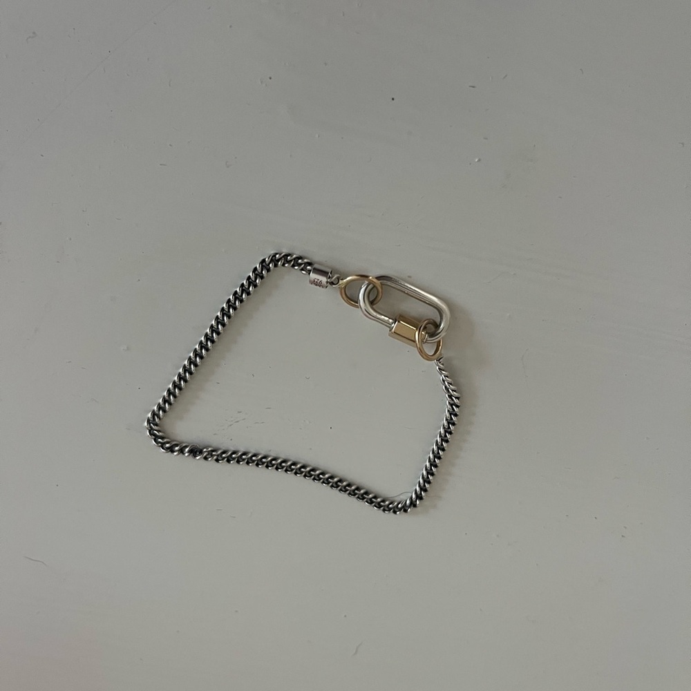 Black and White Chain Bracelet with Gold Clasp, CHAIN ONLY. Marla Arron